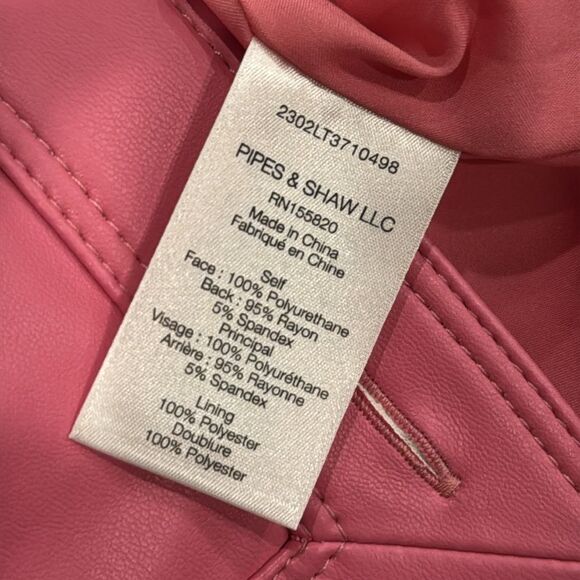 Veronica Beard Ozuna Faux-Leather Jacket Pink 2 - Picture 7 of 7